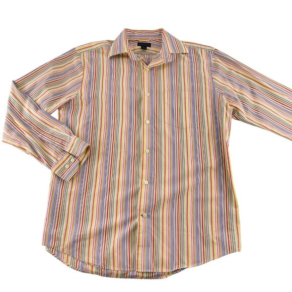 Express Mens Button-Up Shirt Express L Cotton Multicolor Premium Woven Cloth - Picture 1 of 5